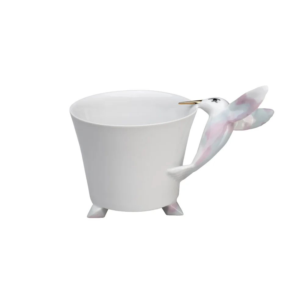 Porcelánový hrnek Kolibřík růžová