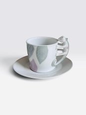 Cup with saucer Golden Chameleon in the leaves