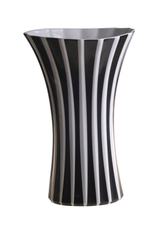Porcelánová váza Retro T černé pruhy