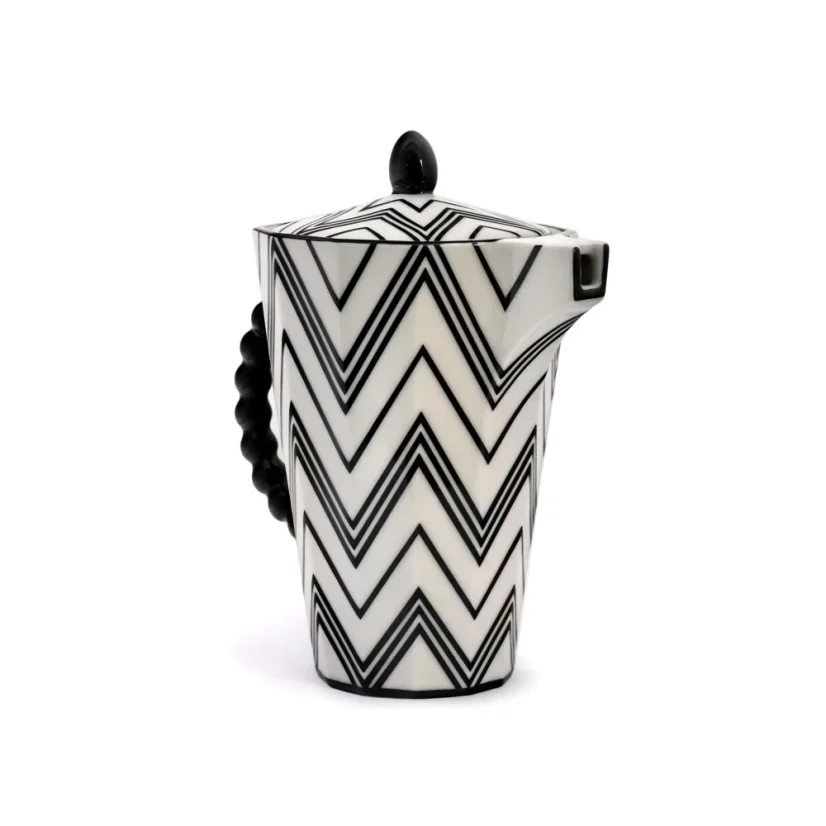 Pot medium black zig-zag