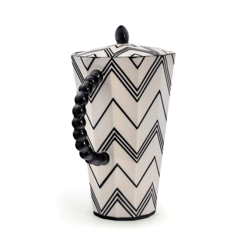 Pot big black zig-zag