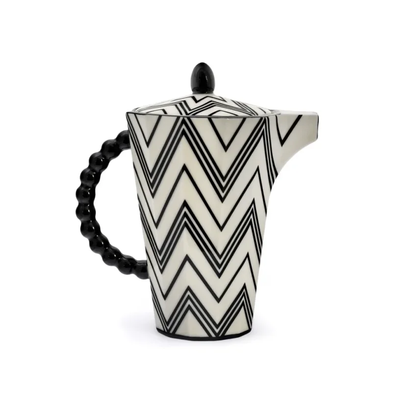 Pot medium black zig-zag