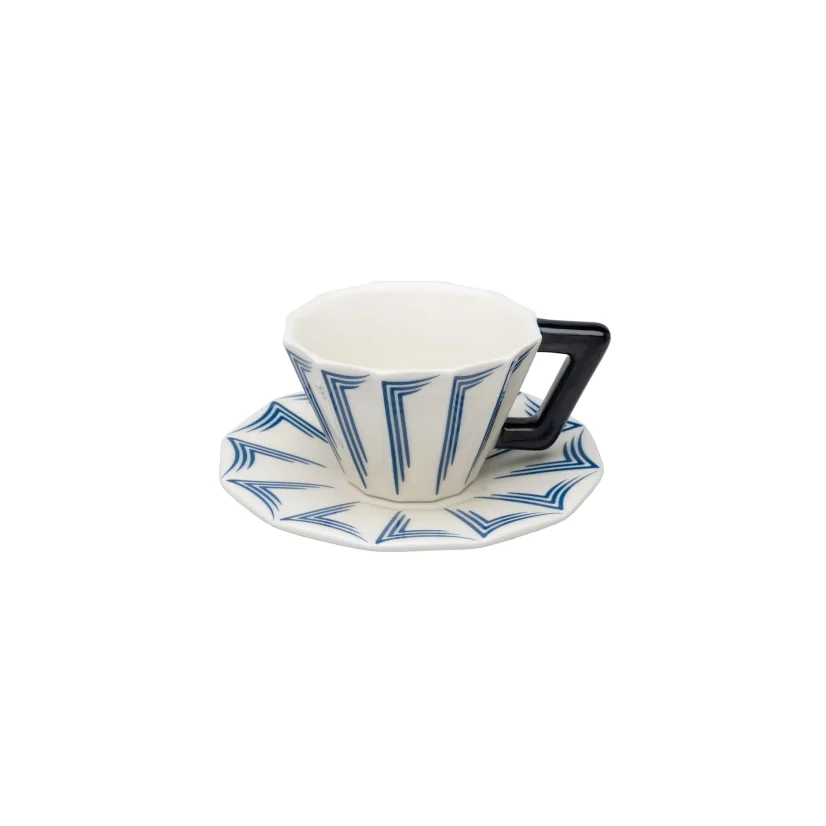 Espresso cup with saucer blue