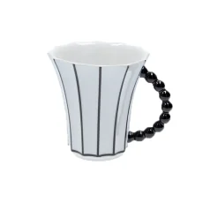 Porcelánový hrnek s ouškem Retro T černá linka Porcelánový hrnek s ouškem Retro T černá linka