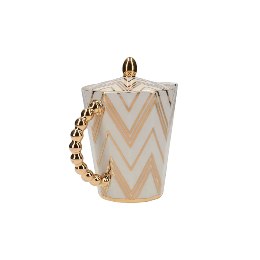 Pot small golden zig-zag