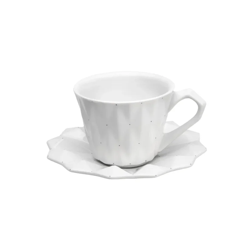 Porcelánový šálek s podšálkem Diamond Translucent
