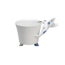 Porcelánový hrnek kolibřík (modrá)