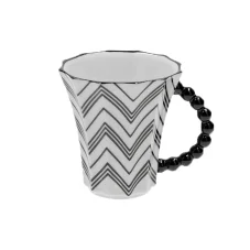Mug Retro T black zig-zag
