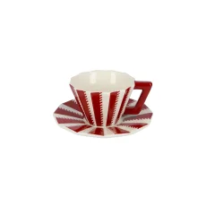 Espresso cup with saucer red