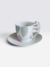 Cup with saucer Golden Chameleon in the leaves