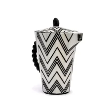 Pot medium black zig-zag