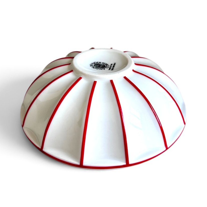 Porcelánová salátová miska Šárka červené linky malá
