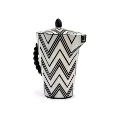 Pot medium black zig-zag