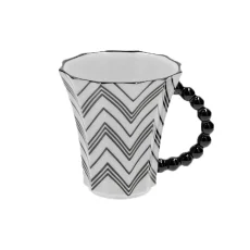 Mug Retro T black zig-zag