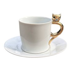 Cup with saucer Kitten Gold