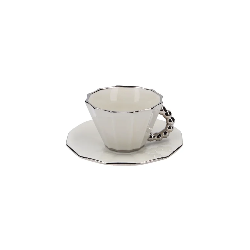 Cup with saucer silver line