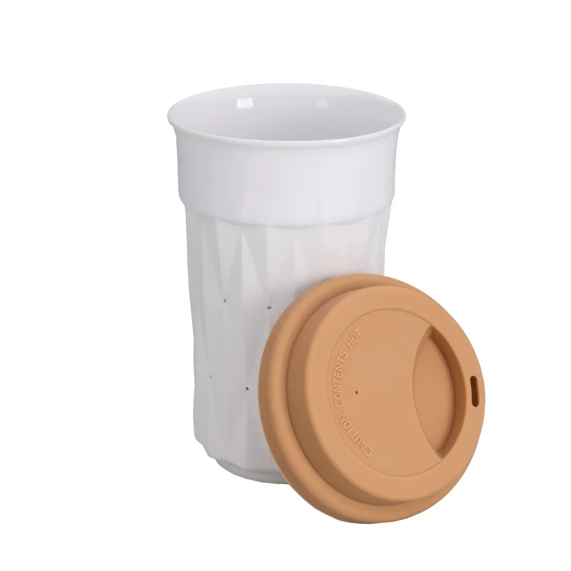Porcelánový termohrnek Diamond Bílý