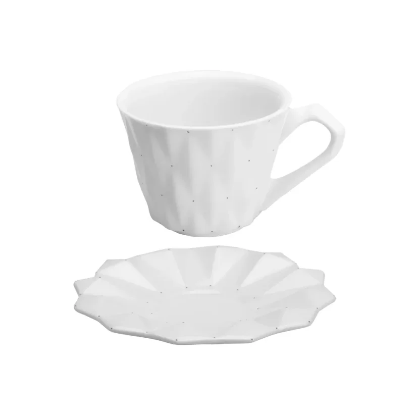 Porcelánový šálek s podšálkem Diamond Translucent
