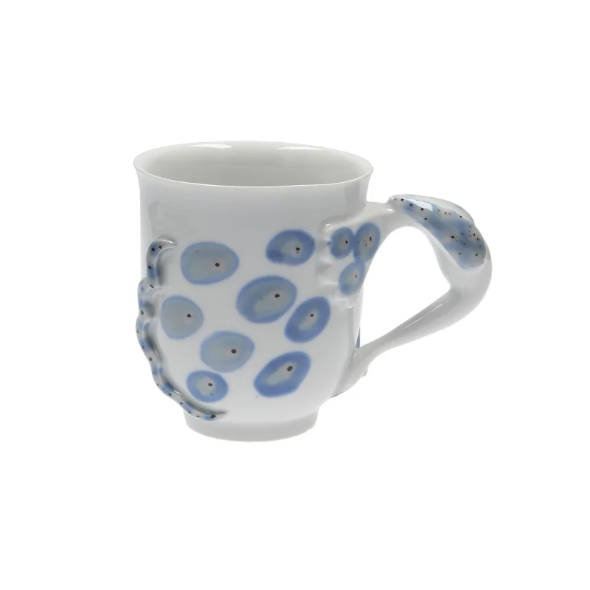 Porcelánový hrnek Páv Modrá+Růžová