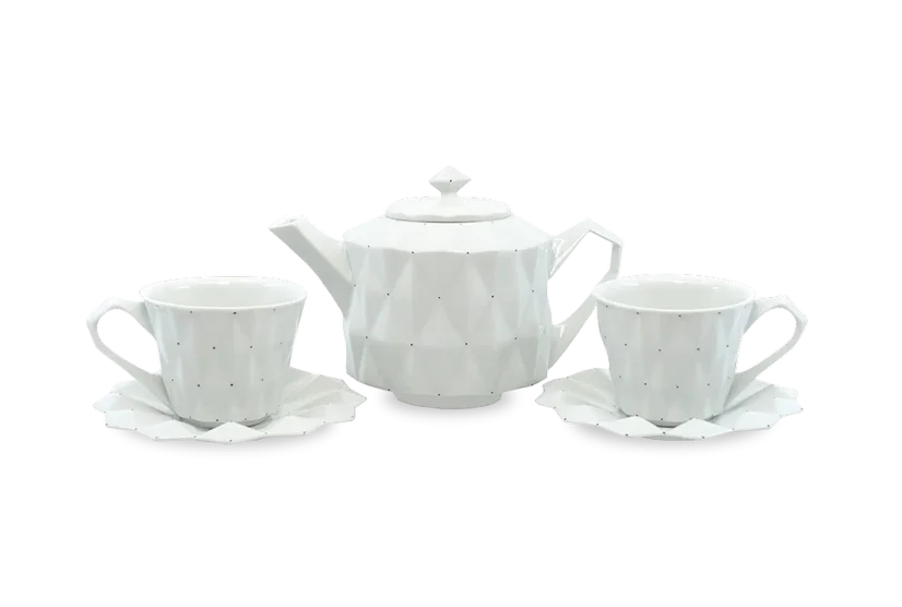 Konvice na čaj Diamond (lesklý porcelán) - sada