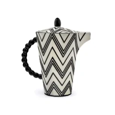 Pot medium black zig-zag