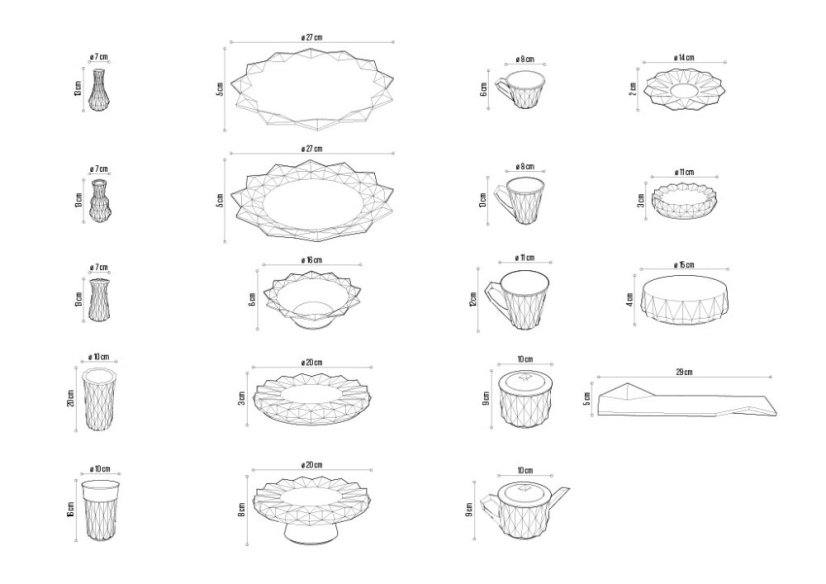 Diamond Gold Tea Set with Sugar Bowl