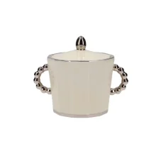Porcelánová cukřenka stříbrná linka